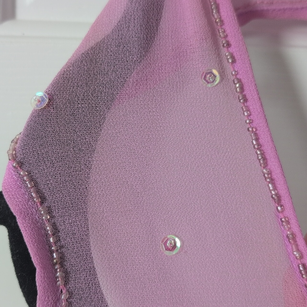 2 Elegant Sheer Scarves with Sequins Pnk1 - Picture 7 of 8